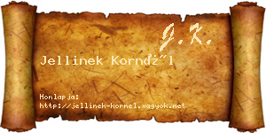 Jellinek Kornél névjegykártya